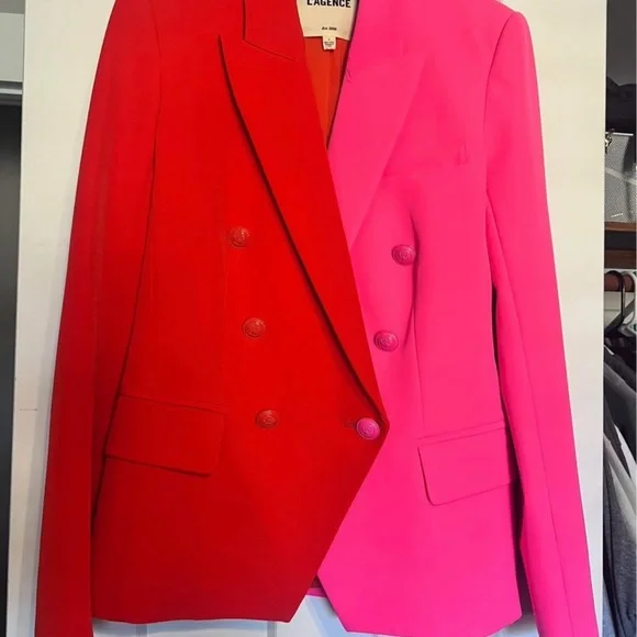 L’agence Kenzie Colorblock Women's Blazer - Red and Pink